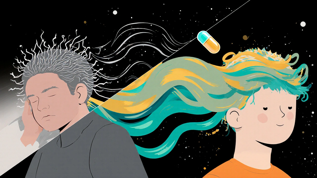 Before and after brainwave transformation with choline capsule