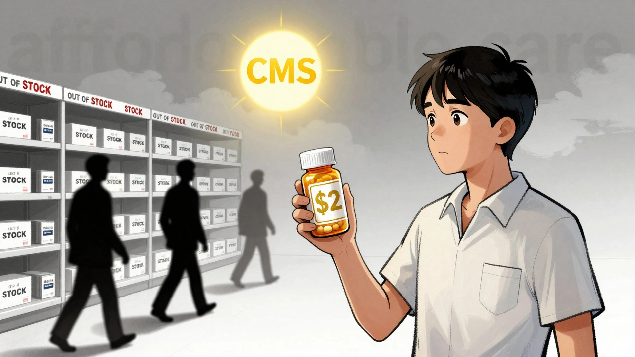 Patient holds  generic drug as other generics disappear from shelves.