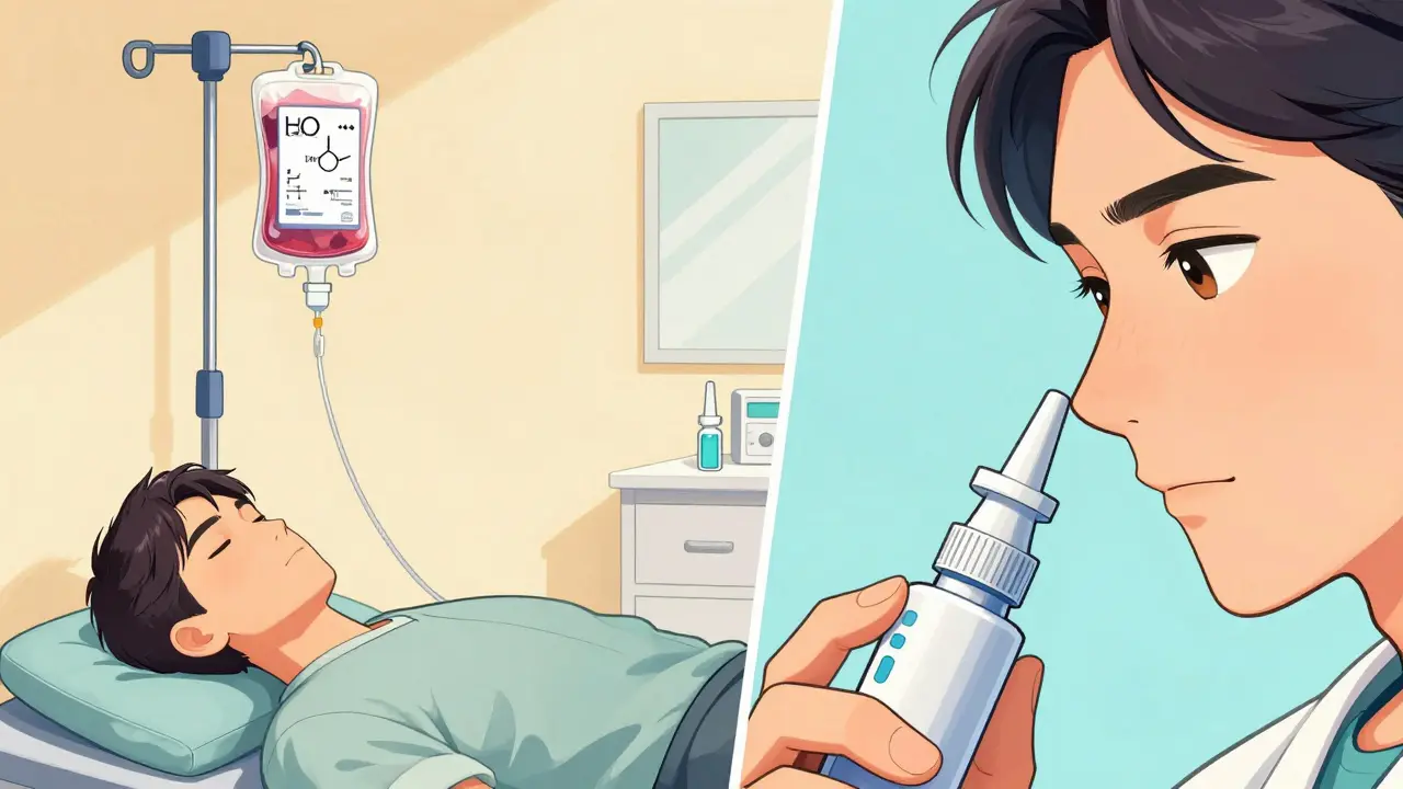 Comparison of IV ketamine drip and nasal spray esketamine