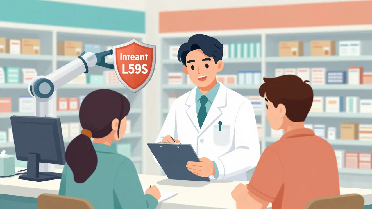 Manhua art: Pharmacist offering clinical services and tech solutions to survive market changes.