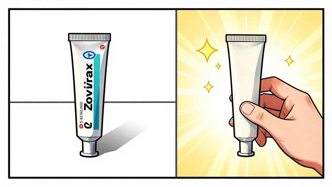 Illustration comparing expensive brand vs cheap generic cream